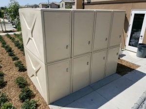 double stacked, bike locker, two tier bike parking, bike lockers