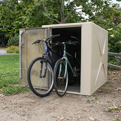 American Bicycle Security Co bike locker model 301W with 2 bikes