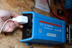 Inside of Solar Shell Bike locker outlet in use